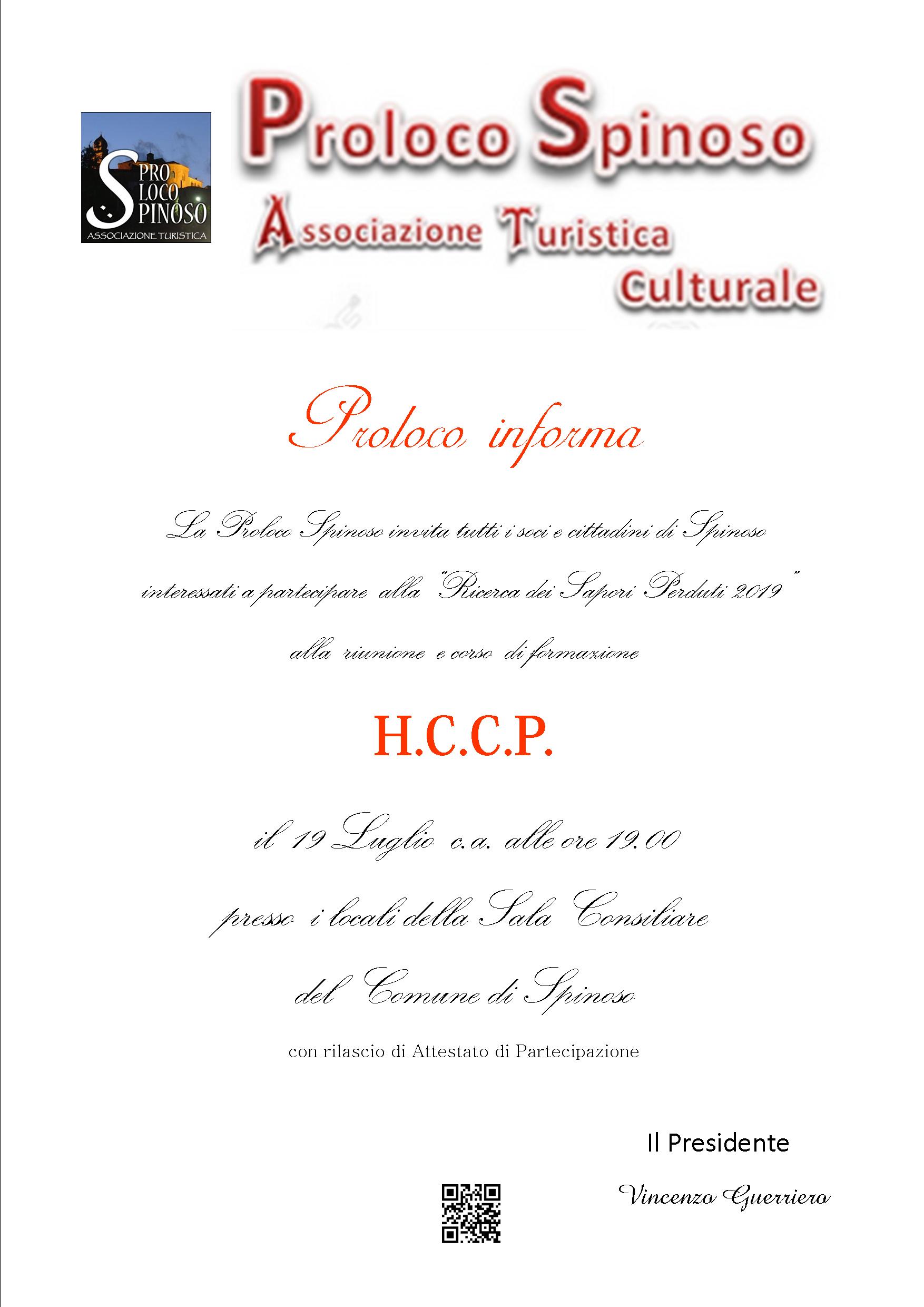 INVITO CORSO HCCP