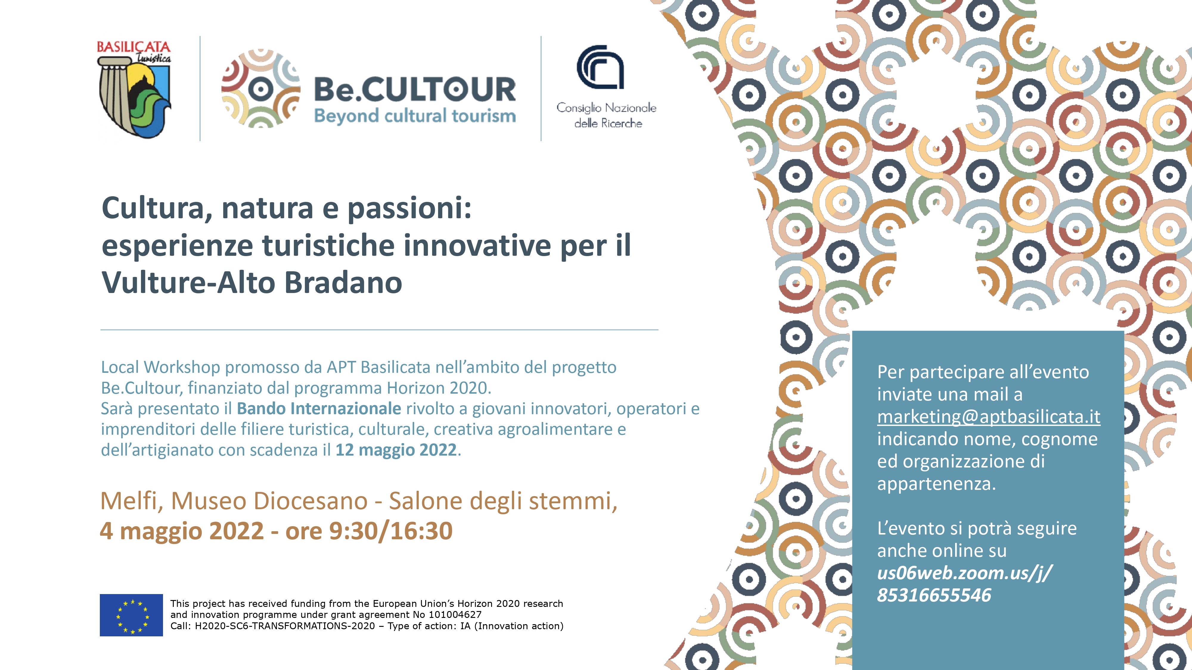Evento Be.Cultour a Melfi - 4 maggio 2022_invito + programma_page-0001